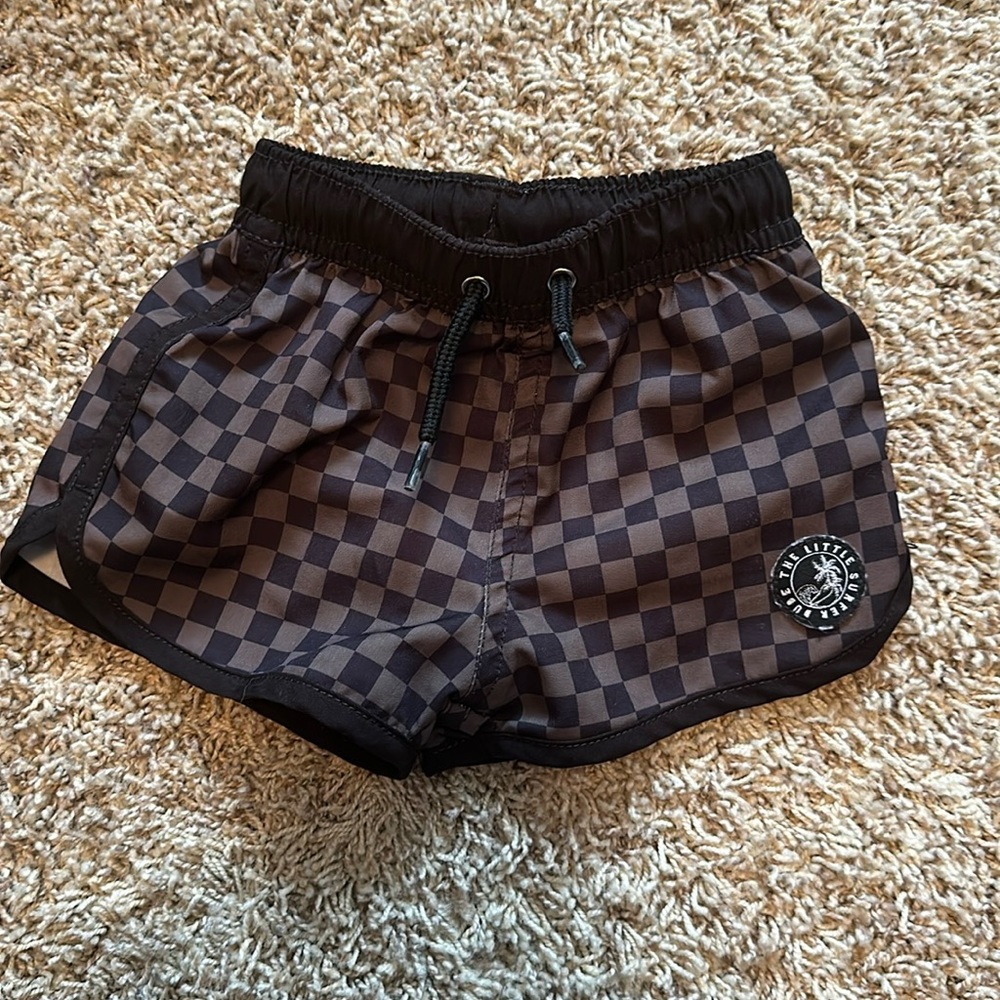 Little Surfer Dude swim trunks. Size 6-12 months.